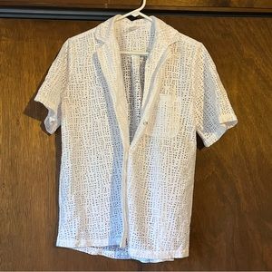 Negative Underwear Eyelet Island Shirt Sz M White